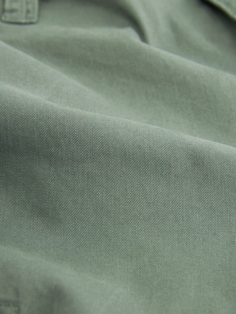 Sage Green 100% Cotton Cargo Shorts - Image 10 of 10