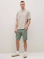 Sage Green 100% Cotton Cargo Shorts - Image 4 of 10