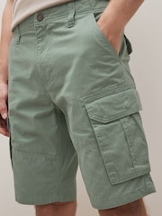 Sage Green 100% Cotton Cargo Shorts - Image 6 of 10