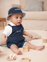 Baker by Ted Baker Seersucker Dunagrees, Polo and Hat Set - Image 2 of 13