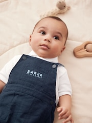 Baker by Ted Baker Seersucker Dunagrees, Polo and Hat Set - Image 5 of 13