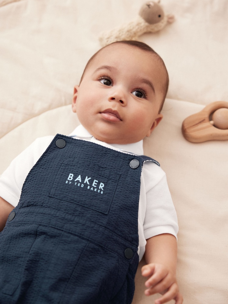 Baker by Ted Baker Seersucker Dunagrees, Polo and Hat Set - Image 5 of 13