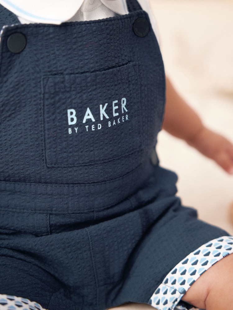 Baker by Ted Baker Seersucker Dunagrees, Polo and Hat Set - Image 6 of 13