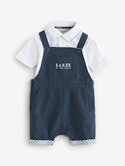 Baker by Ted Baker Seersucker Dunagrees, Polo and Hat Set - Image 9 of 13