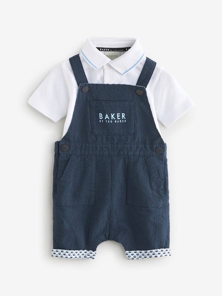 Baker by Ted Baker Seersucker Dunagrees, Polo and Hat Set - Image 9 of 13