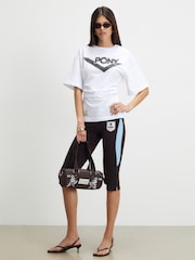 River Island White Pony Short Sleeve Ruched Side T-Shirt - Image 1 of 4