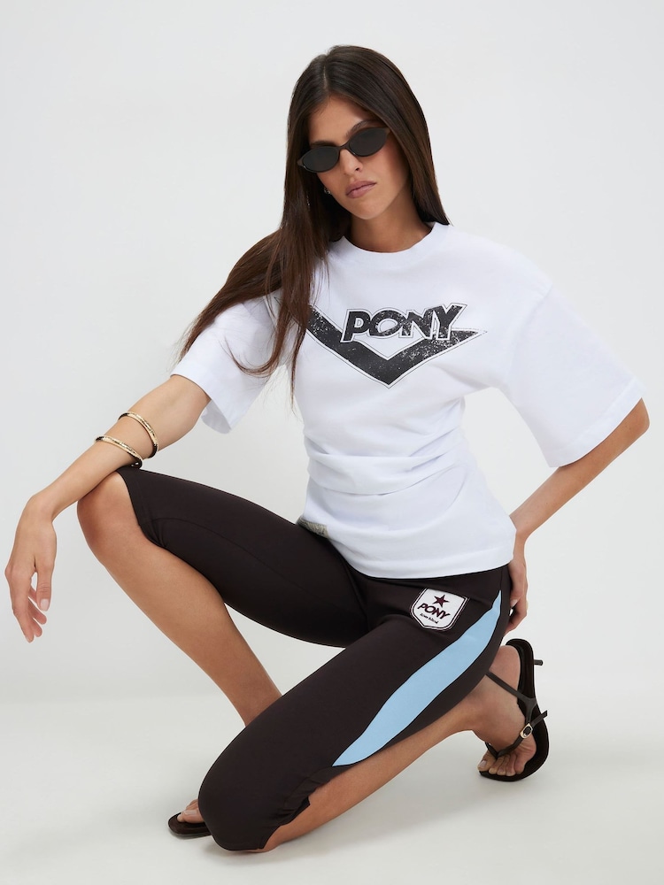 River Island White Pony Short Sleeve Ruched Side T-Shirt - Image 4 of 4 River Island White Pony Short Sleeve Ruched Side T-Shirt - Image 4 of 4