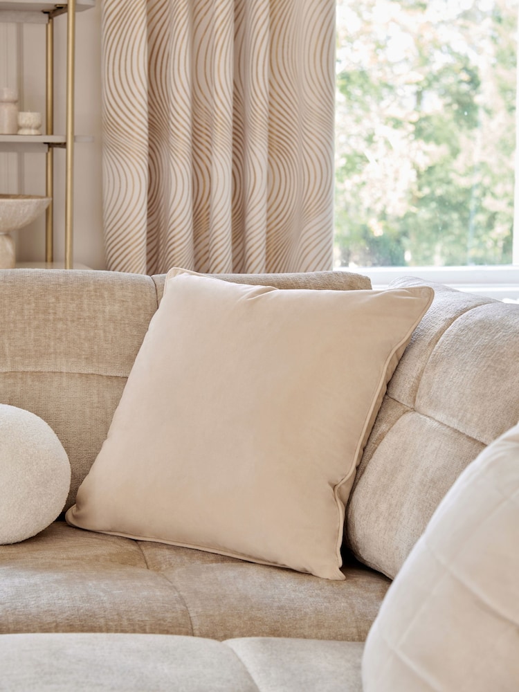 Natural 59 x 59cm Matte Velvet Cushion - Image 1 of 5