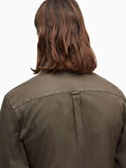 AllSaints Brown Hawthorne Long Sleeve 100% Cotton Shirt - Image 2 of 2