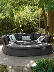 Black Dorset Garden Rattan Effect Multi-Use Living Dining and Lounge Set - Image 1 of 7