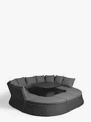 Black Dorset Garden Rattan Effect Multi-Use Living Dining and Lounge Set - Image 4 of 7