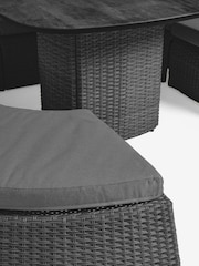 Black Dorset Garden Rattan Effect Multi-Use Living Dining and Lounge Set - Image 5 of 7