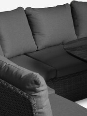 Black Dorset Garden Rattan Effect Multi-Use Living Dining and Lounge Set - Image 6 of 7