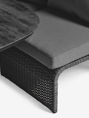 Black Dorset Garden Rattan Effect Multi-Use Living Dining and Lounge Set - Image 7 of 7