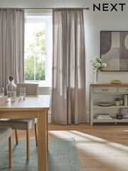 Dark Natural Cotton Slot Top Lined Curtains - Image 1 of 5