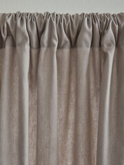 Dark Natural Cotton Slot Top Lined Curtains - Image 4 of 5