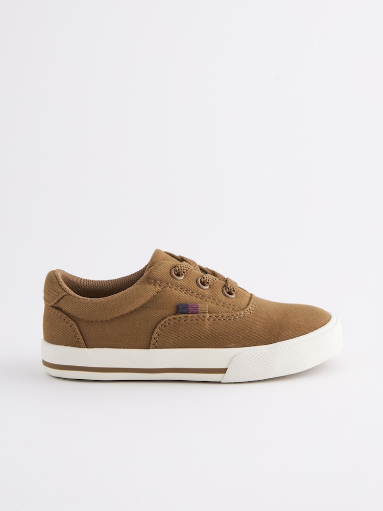 Tan Brown Elastic Lace Up Shoes - Image 2 of 6