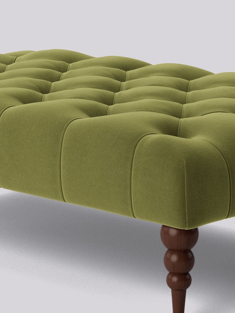 Swoon Easy Velvet Fern Green Plymouth Rectangle Ottoman - Image 3 of 3