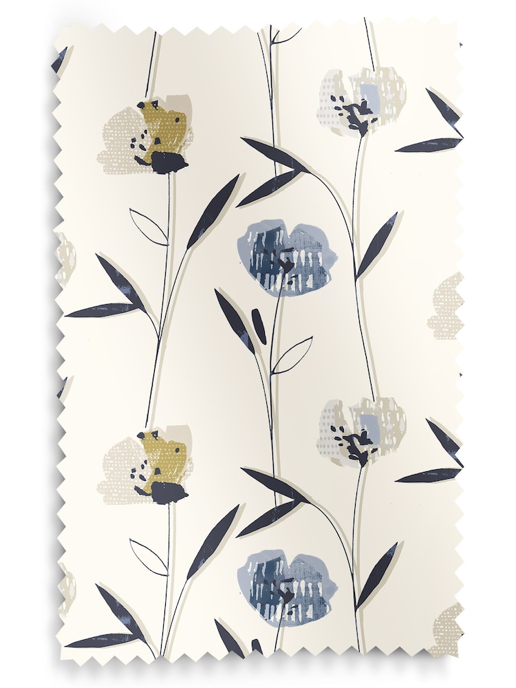 Blue Hetty Made To Measure 100% Cotton Curtains - Image 9 of 9