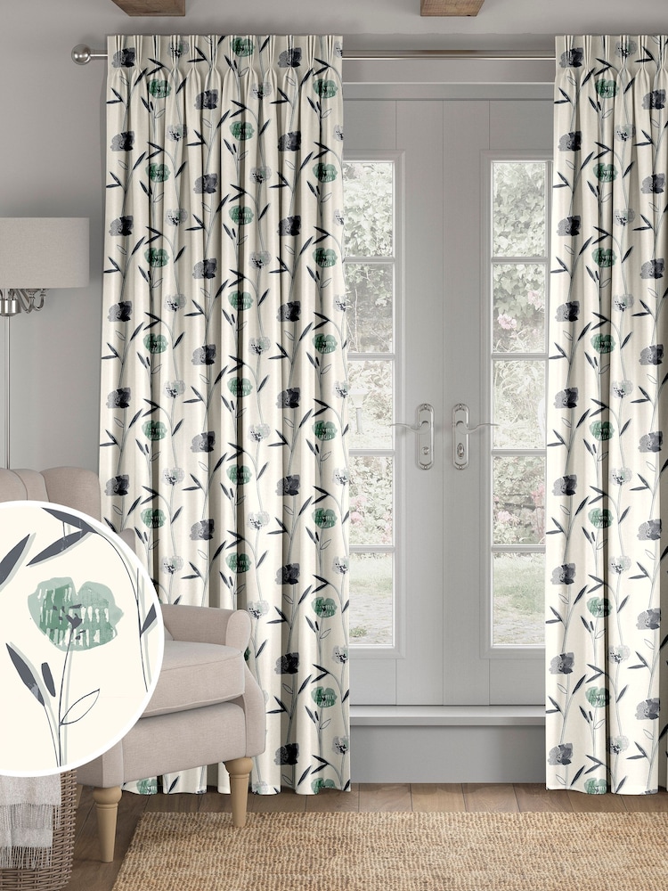 Green Hetty Made To Measure 100% Cotton Curtains - Image 1 of 9