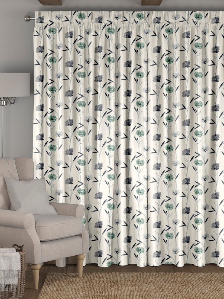 Green Hetty Made To Measure 100% Cotton Curtains - Image 2 of 9