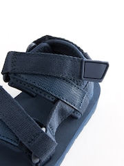 Navy Blue Touch Fastening Adjustable Strap Tape Trekker Sandals - Image 3 of 4
