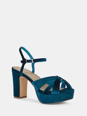 Novo Green Luella Block Heel Platform Ankle Strap Sandal Heels - Image 3 of 4