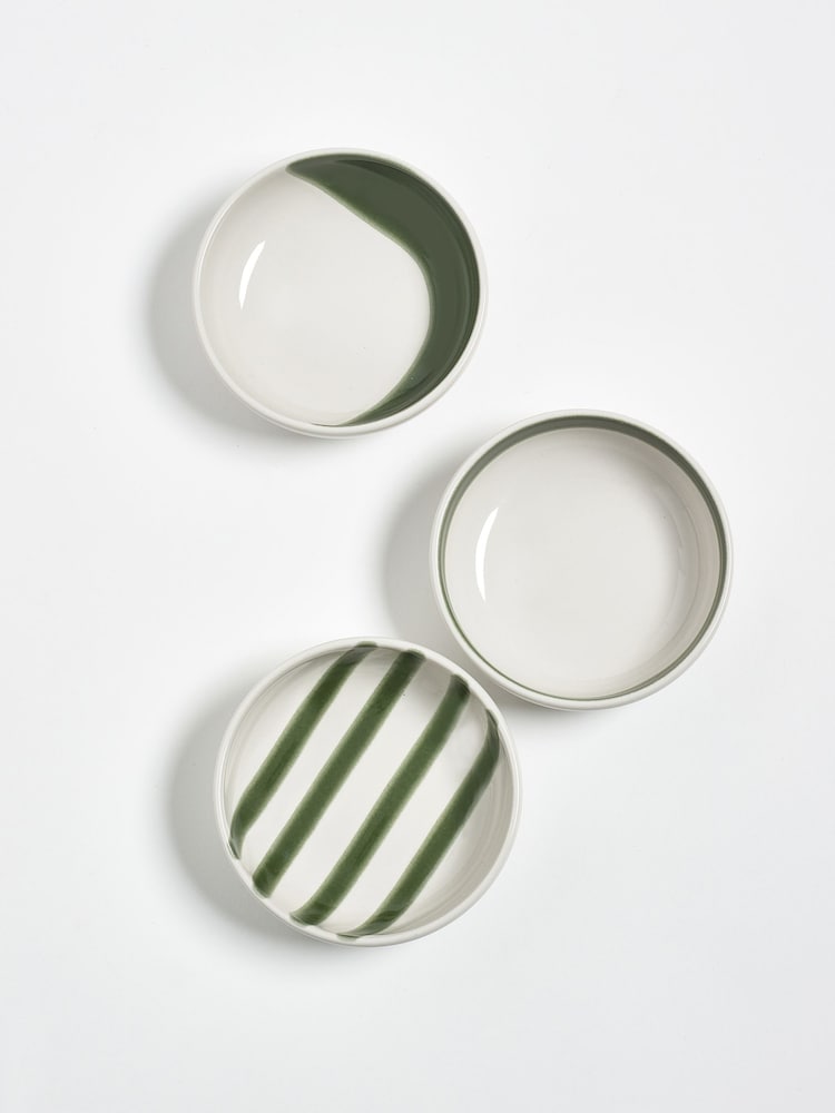 Jasper Conran London Set of 4 Green Abstract Set of 4 Bowls - Image 1 of 4