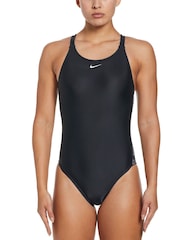 Nike Black Logo Tape Fastback Swimsuit - Image 1 of 4