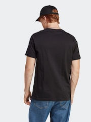 adidas Black Essentials Single Jersey 3-Stripes 100% Cotton T-Shirt - Image 3 of 8