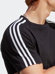 adidas Black Essentials Single Jersey 3-Stripes 100% Cotton T-Shirt - Image 6 of 8