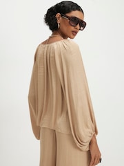 River Island Brown Long Sleeve Notch Neck Blouse - Image 2 of 4