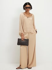 River Island Brown Long Sleeve Notch Neck Blouse - Image 3 of 4