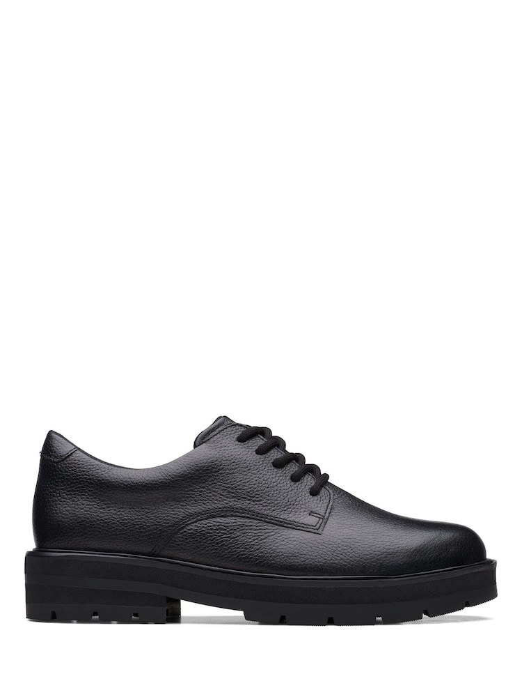 Clarks Black Multi Fit Leather Prague Lace Shoes - Image 1 of 7