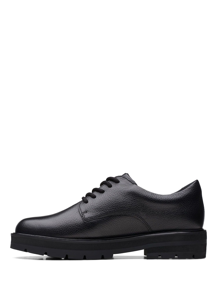 Clarks Black Multi Fit Leather Prague Lace Shoes - Image 2 of 7