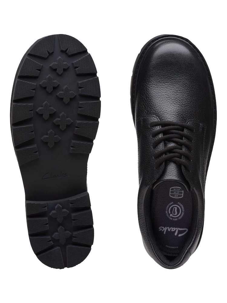 Clarks Black Multi Fit Leather Prague Lace Shoes - Image 7 of 7