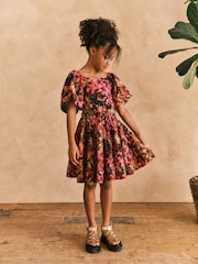 Pink Print Cut Out Detail Dress (3-16yrs) - Image 1 of 1