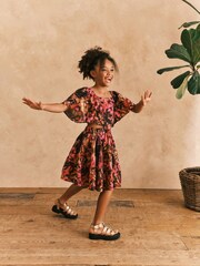Pink Print Cut Out Detail Dress (3-16yrs) - Image 2 of 6