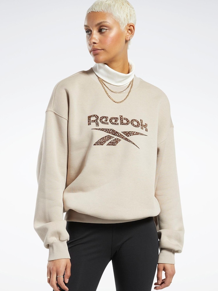Reebok Yellow Classics Leopard Sweatshirt - Image 1 of 4