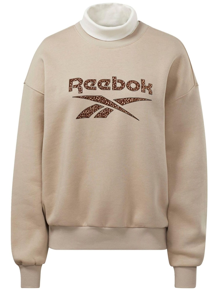 Reebok Yellow Classics Leopard Sweatshirt - Image 4 of 4