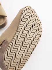 Stone Beige Standard Fit (F) Double Buckle Cushioned Footbed Sandals - Image 5 of 5