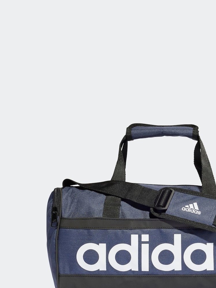 adidas Blue Extra Small Essentials Linear Duffel Bag - Image 1 of 5
