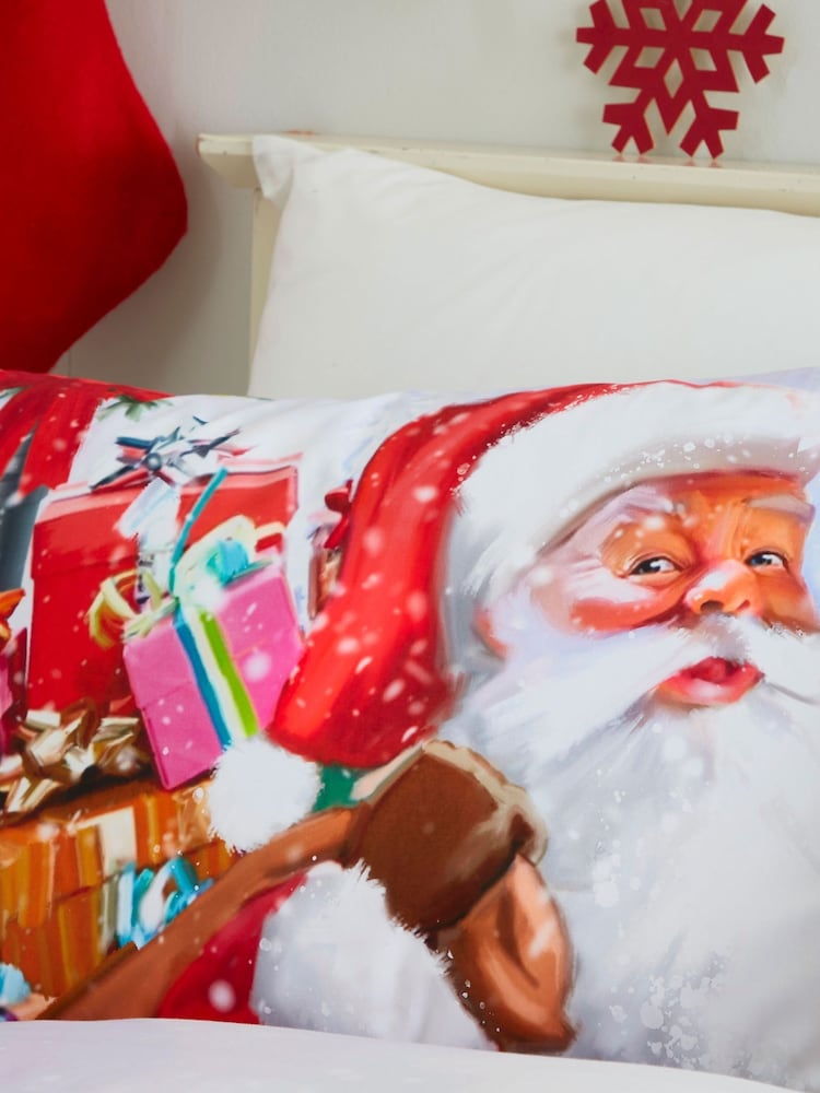 Juego de funda nórdica y funda de almohada con diseño navideño de Santa y un muñeco de nieve de Fusion - Imagen 4 de 4
