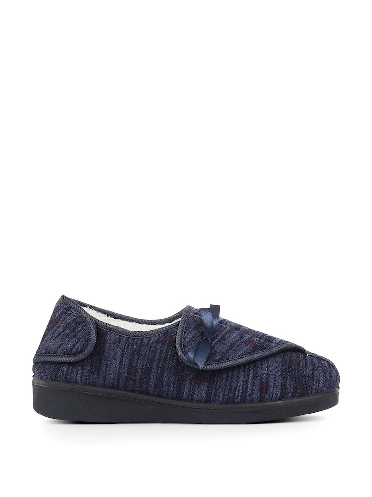 Pavers Ladies Blue Fully Adjustable Slippers - Image 1 of 5