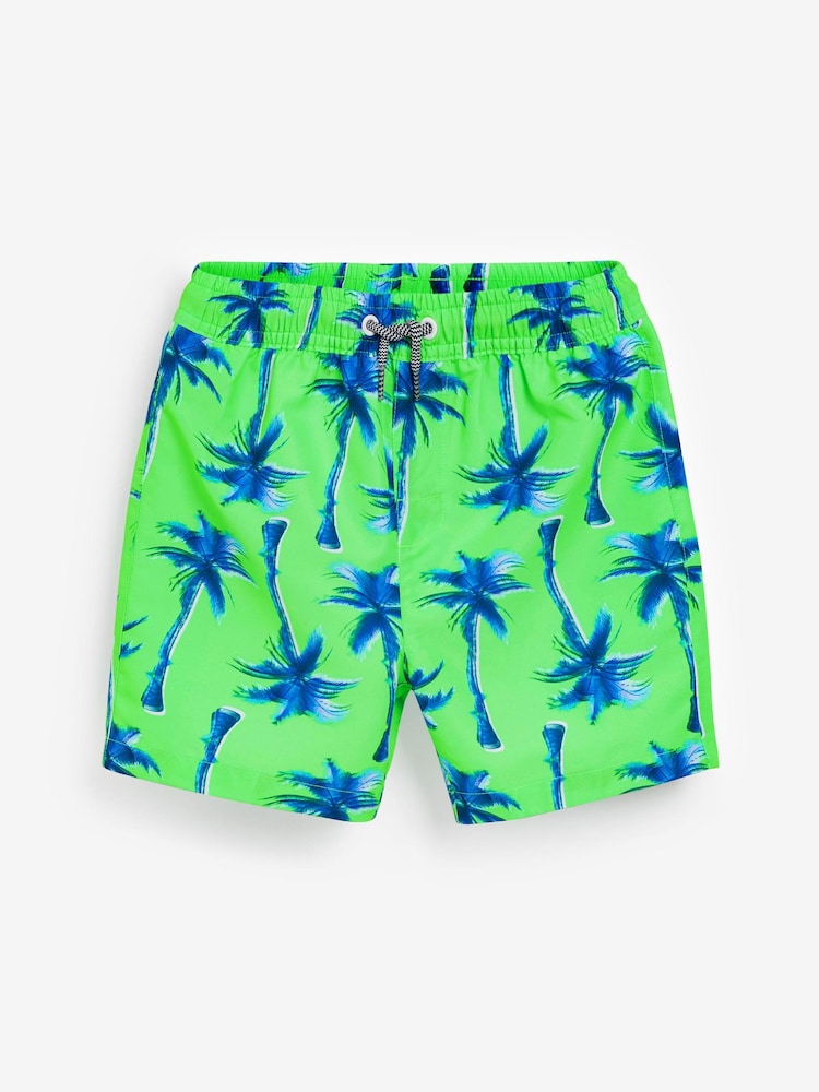 Vert fluo à motif palmier - Short de bain (3-16ans) - Image 4 of 6