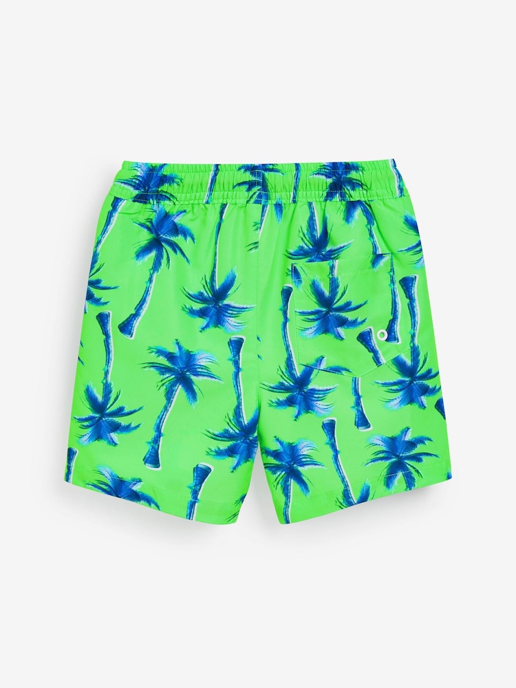 Vert fluo à motif palmier - Short de bain (3-16ans) - Image 5 of 6