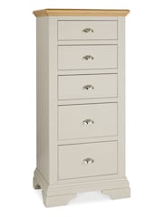 Bentley Designs Grey/Oak Hampstead 5 Drawer Tall Chest - Image 1 of 2
