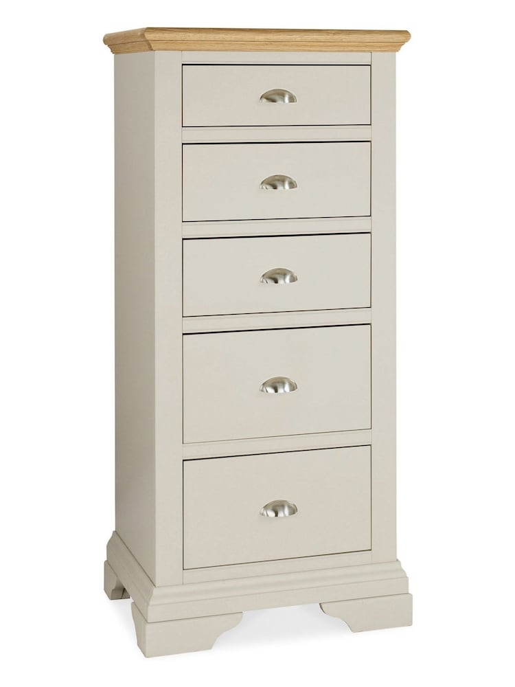 Bentley Designs Grey/Oak Hampstead 5 Drawer Tall Chest - Image 1 of 2