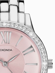 Sekonda Ladies Pink Silver Alloy Bracelet Watch - Image 2 of 5