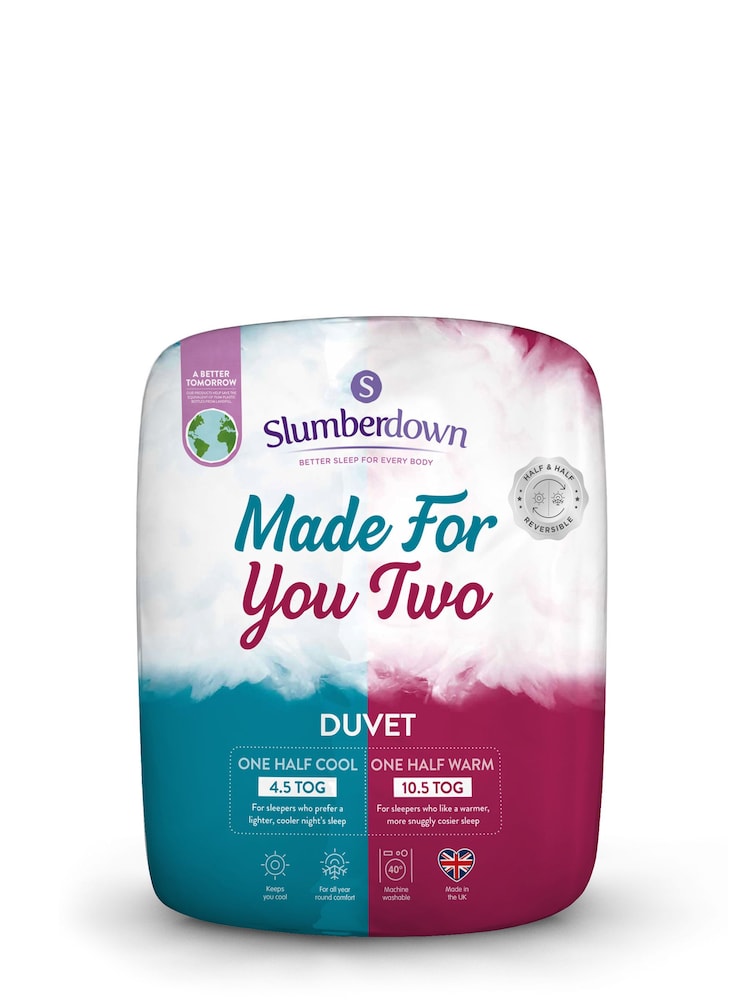 Slumberdown Made For You Two 4.5/10.5 Dual Tog White Duvets - Image 2 of 6